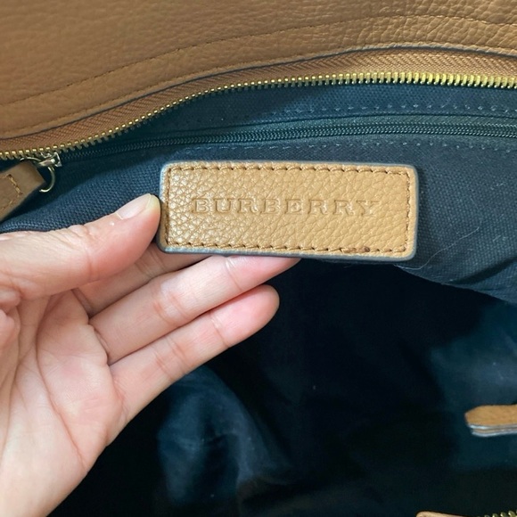 Vintage Authentic Burberry Leather House Check Harcourt Satchel CHINA MEDIUM - Picture 7 of 12